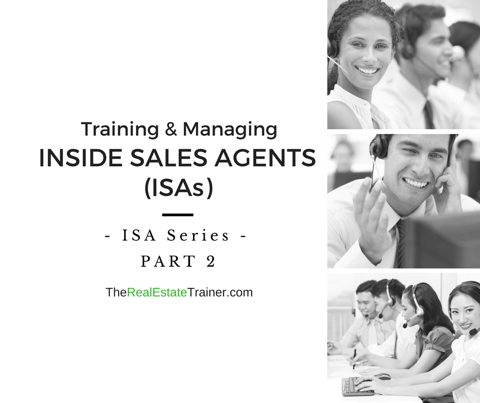 ISA Series Part 2 – Inside Sales Agent Training & Management