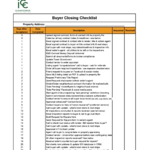 Transaction Coordinator Checklist PDF