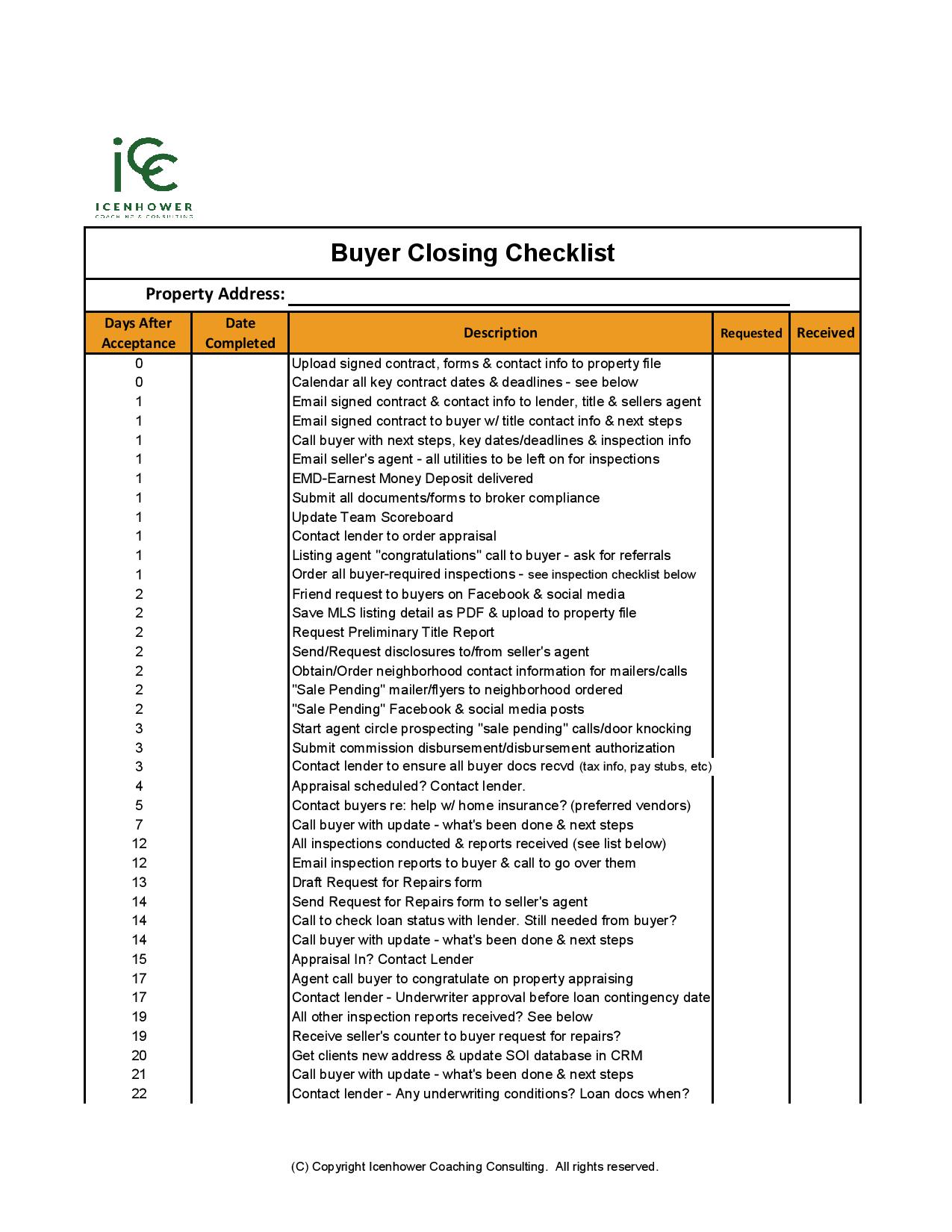 Transaction Coordinator Checklist PDF The Real Estate Trainer