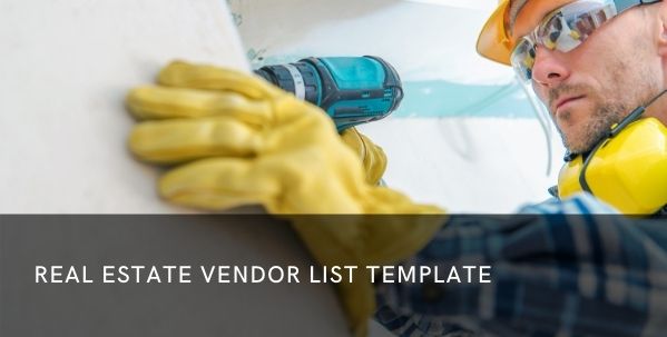 Real Estate Vendor List Template