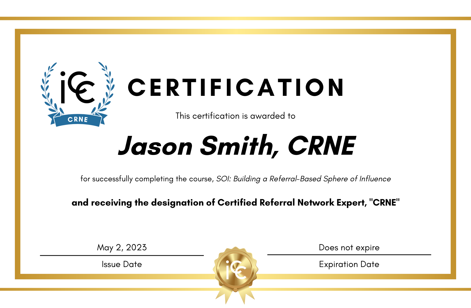 SOI - Building a Referral-Based Sphere of Influence - Certified Referral Network Expert “CRNE”
