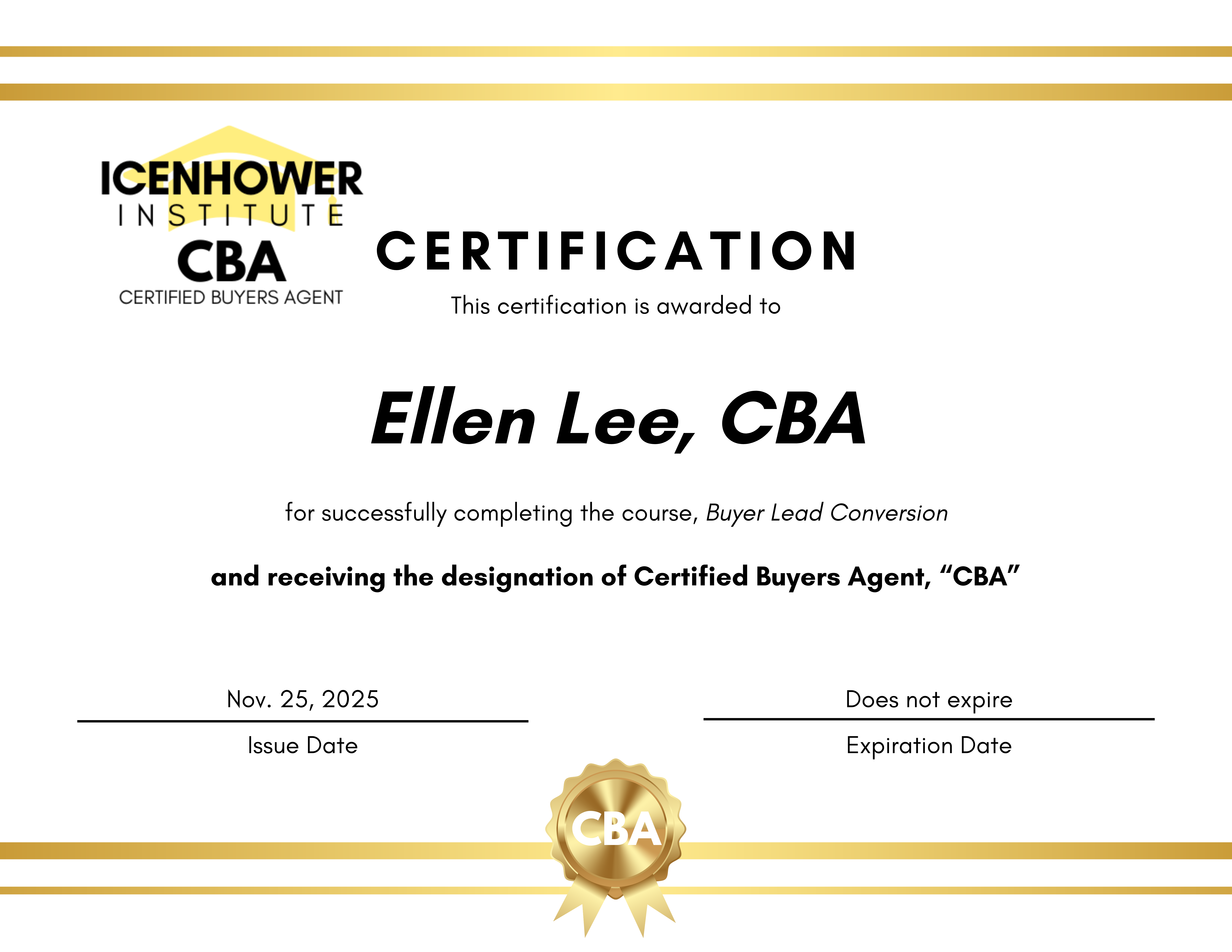 SAMPLE - Certified Buyers Agent _CBA