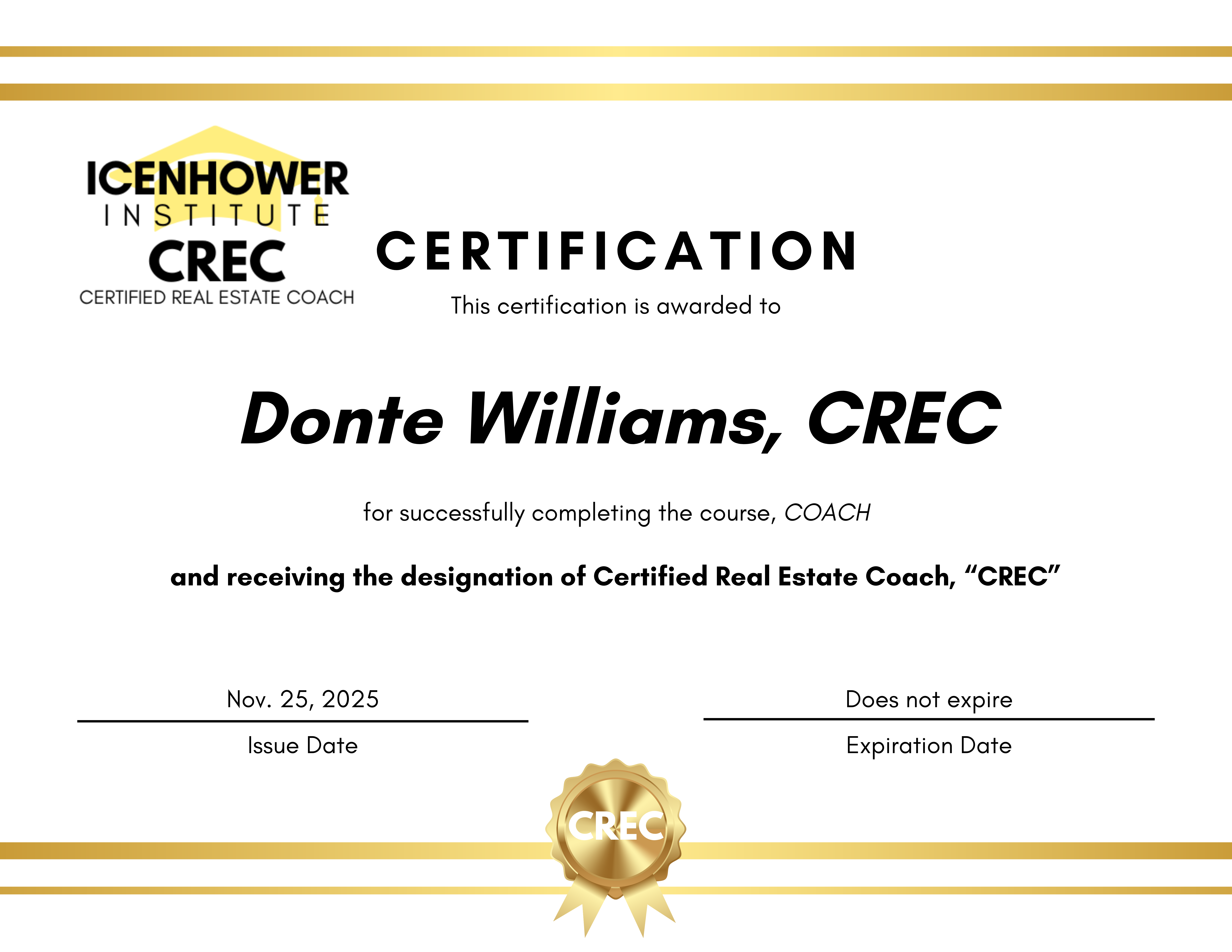 SAMPLE - Certified Real Estate Coach _CREC